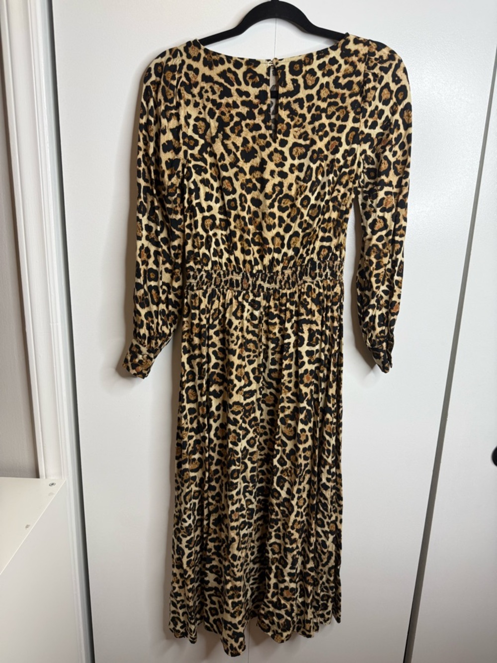 Loft Leopard Print Long Sleeve Maxi Dress - Tan/Black XSP - Picture 8 of 11